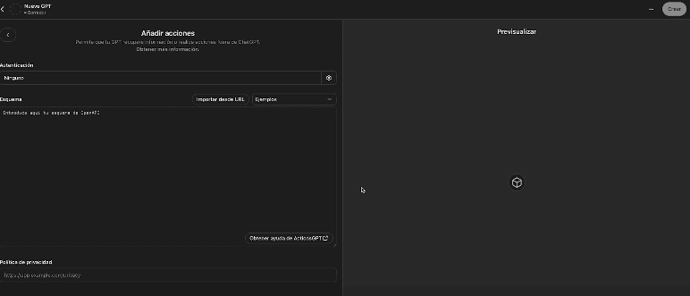Acciones en chatGPT