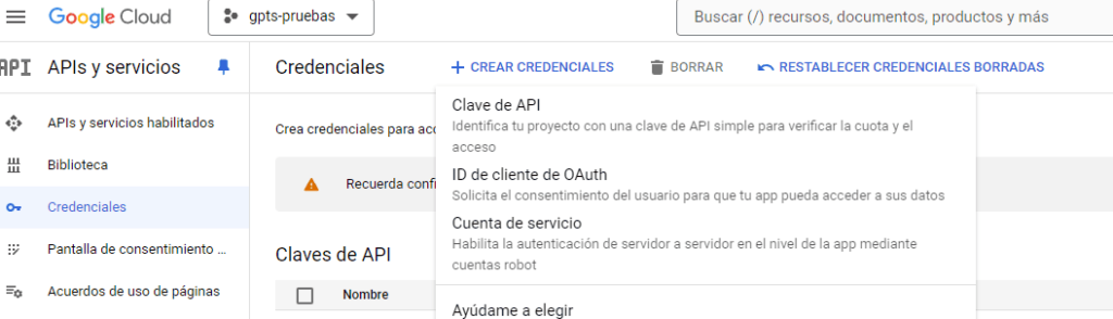 Credenciales con BigQuery