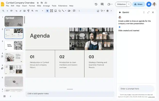 Inteligencia artificial en Google Slides