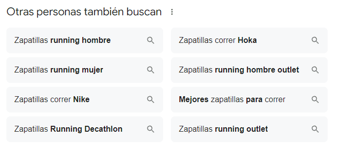 Otras personas también buscan... en Google